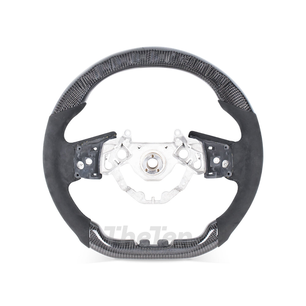 D-CARBON NISSAN GTR 2016-2024 CARBON FIBER ALCANTARA STEERING WHEEL WITH LED RACE DISPLAY