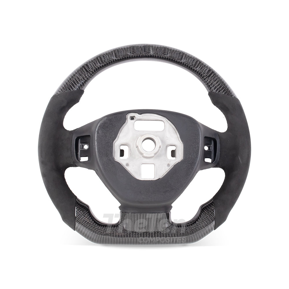 2014–2019 Corvette C7 Flat-Bottom Steering Wheel – Gloss Carbon Fiber & Alcantara