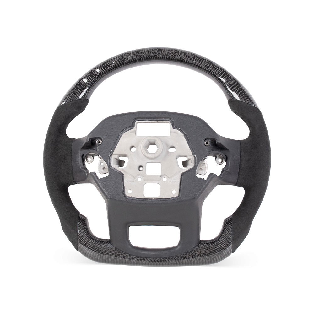D-CARBON 2021-2024 FORD F150 Raptor III IN GLOSS CARBON FIBER STEERING WHEEL & ALCANTARA GRIP
