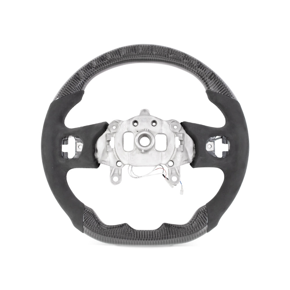 D-CARBON 2018+ Jeep Wrangler JL Steering Wheel In Gloss Carbon Fiber & Alcantara Grip With LED RACE DISPLAY