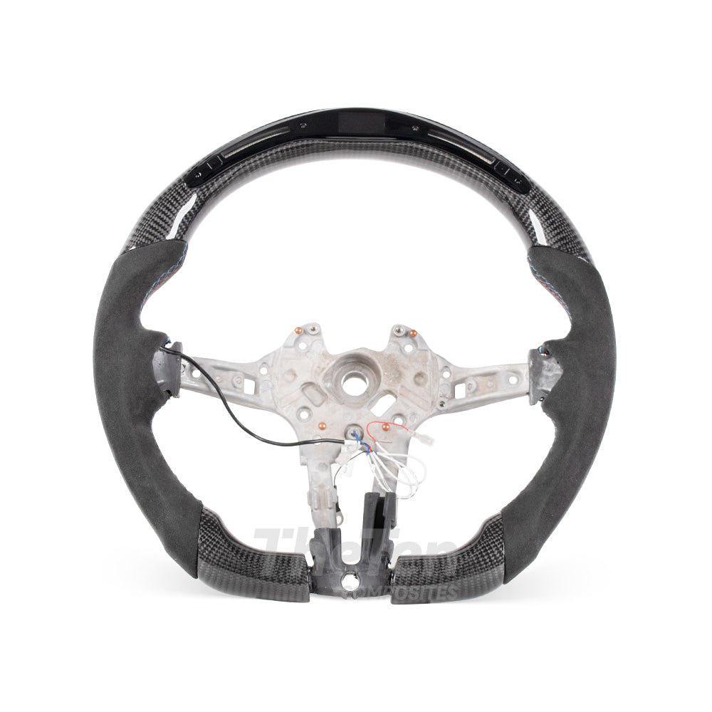 D-CARBON LED RPM CARBON FIBER ALCANTARA STEERING WHEEL FIT FOR BMW F SERIES