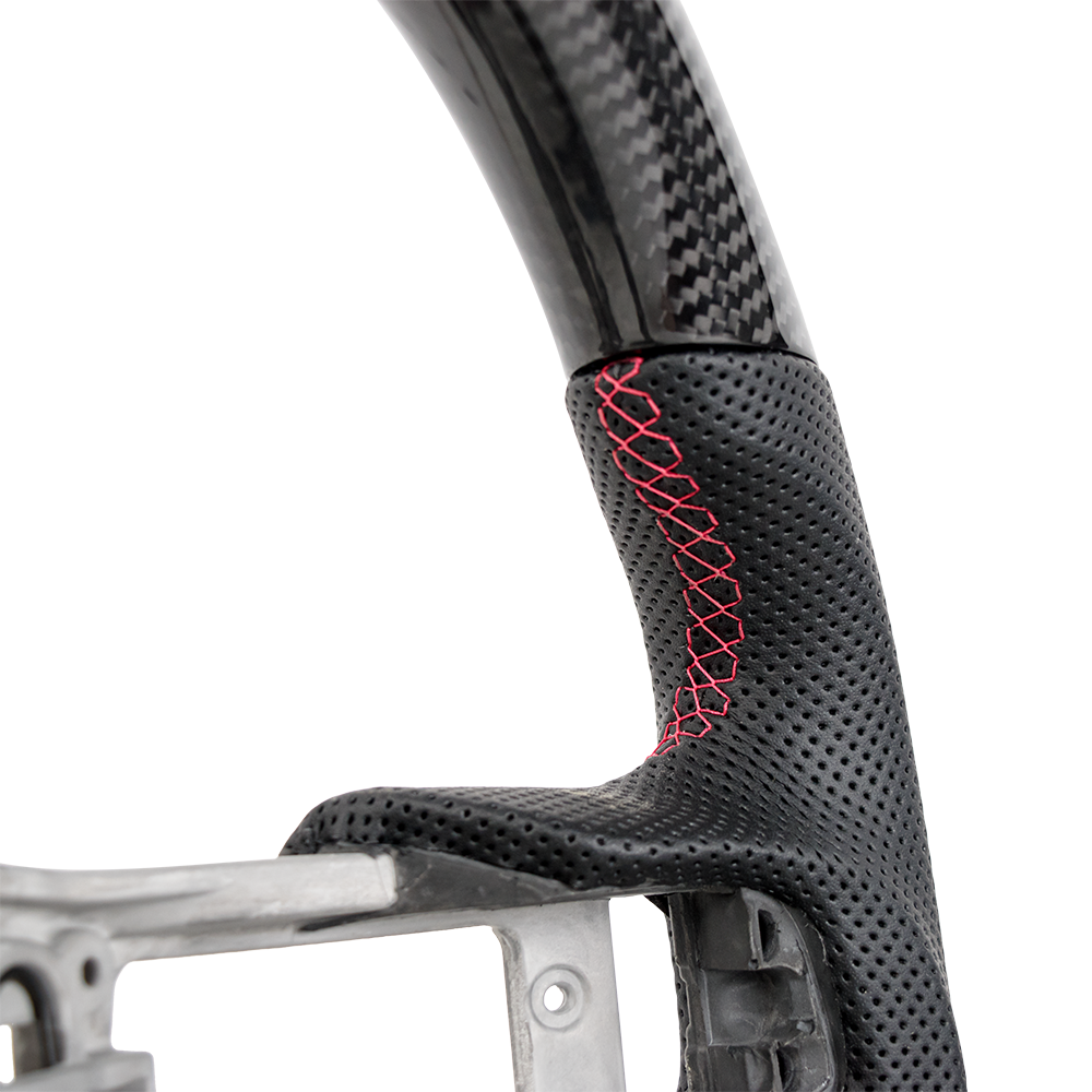D-CARBON 2015–2017 Ford Mustang Carbon Fiber & Perforated Leather Steering Wheel