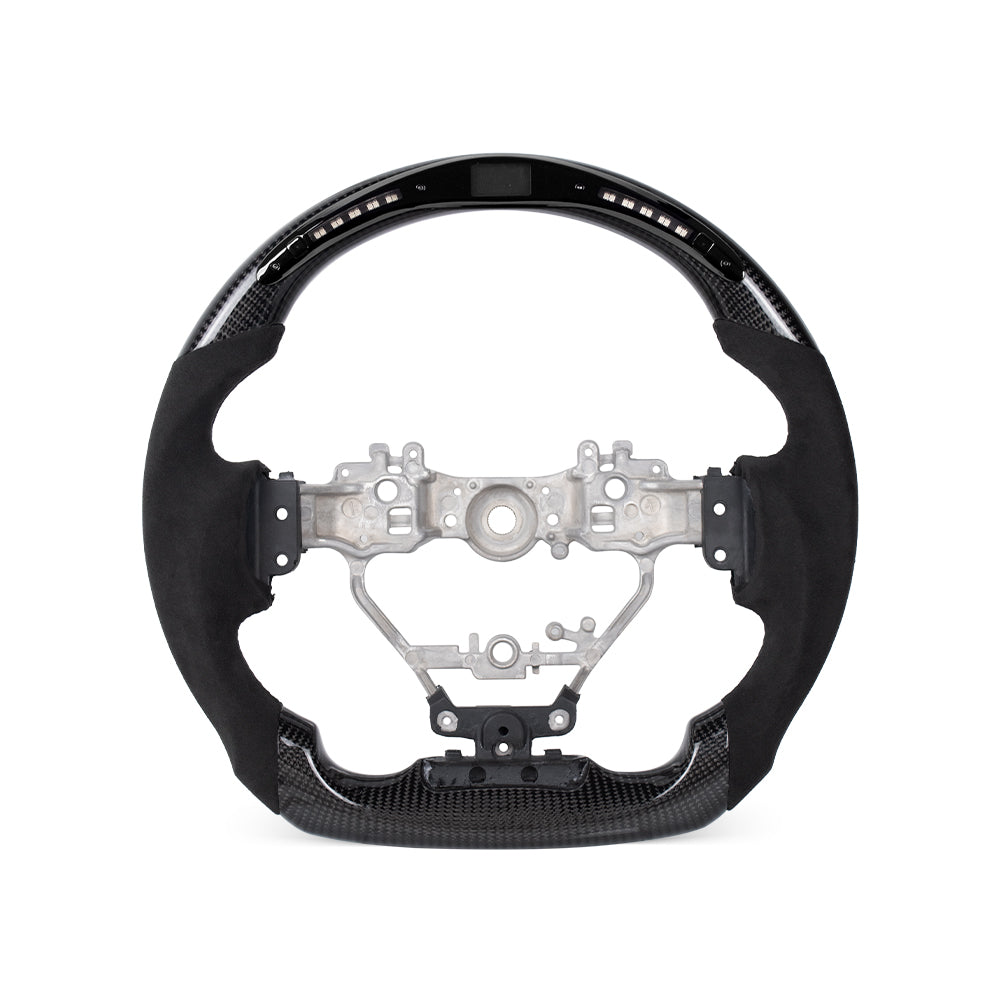 D-CARBON Lexus IS 2013–2023 Alcantara Carbon Fiber Flat Bottom Steering Wheel with LED RPM Display