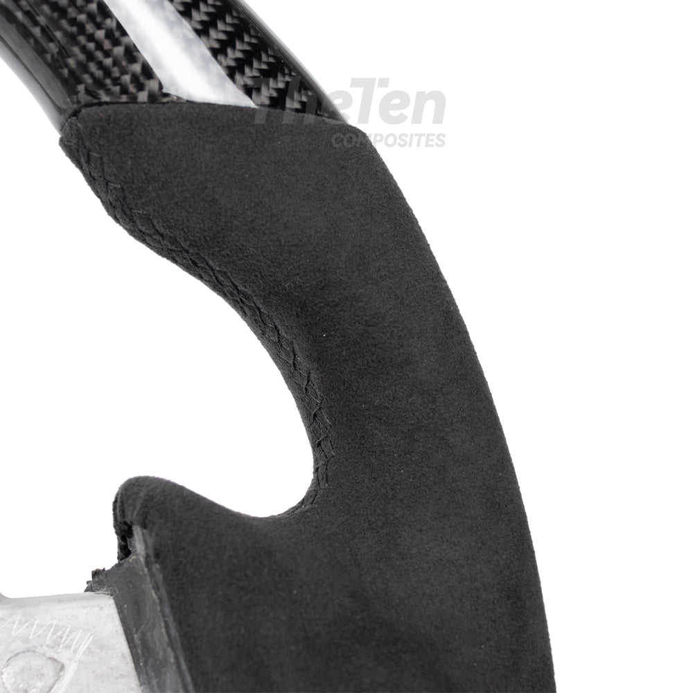 D-CARBON NISSAN GTR 2007-2016 GLOSSY CARBON FIBER ALCANTARA STEERING WHEEL