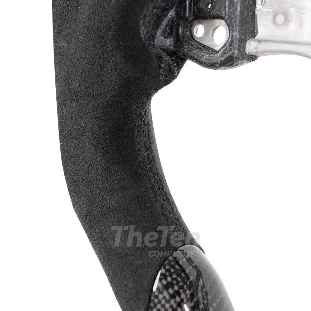 D-CARBON 2016+ TOYOTA 86 SUBARU BRZ FLAT BOTTOM STEERING WHEEL IN GLOSS CARBON & ALCANTARA