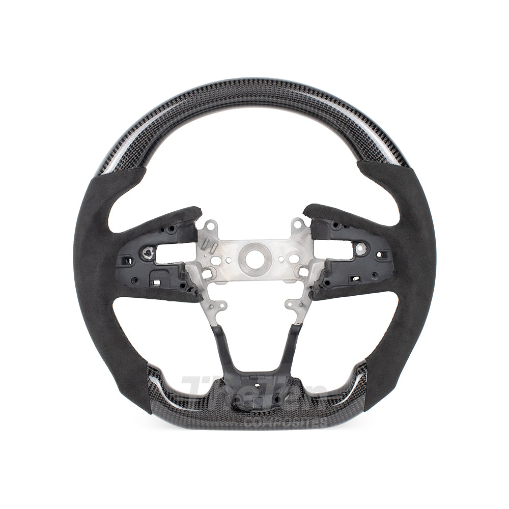 D-CARBON 2016-2021 HONDA CIVIC ALCANTARA CARBON FIBER STEERING WHEEL