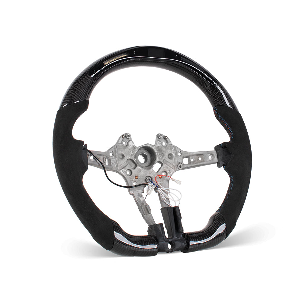D-CARBON BMW F Series Alcantara Steering Wheel With LED Race Display