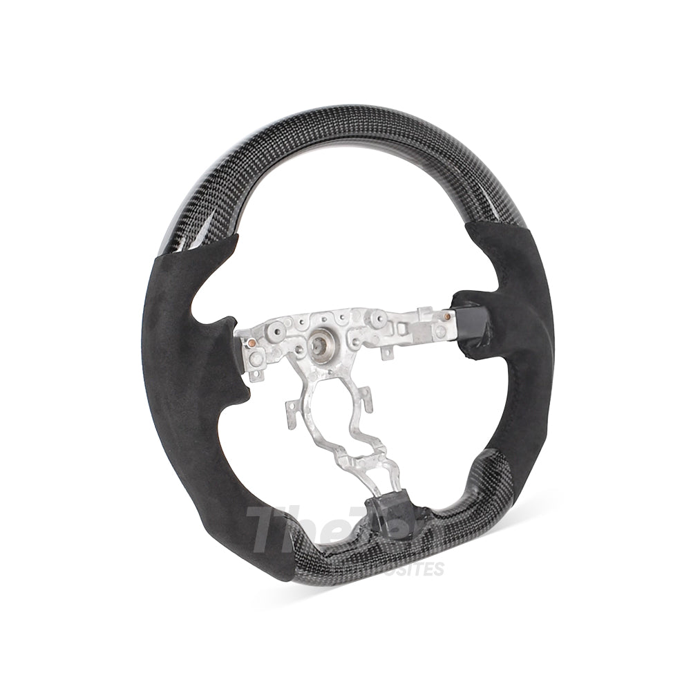 D-CARBON NISSAN 370Z GLOSSY CARBON FIBER ALCANTARA STEERING WHEEL
