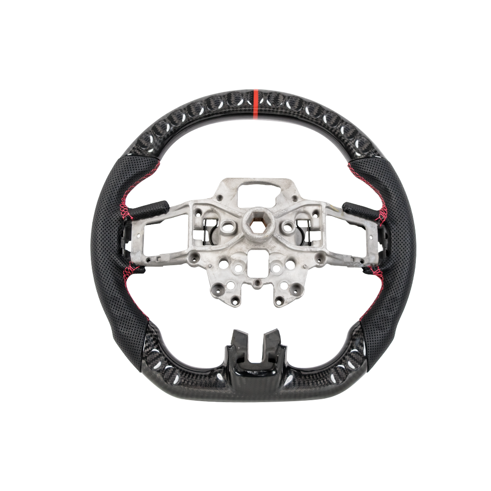 D-CARBON 2015–2017 Ford Mustang Carbon Fiber & Perforated Leather Steering Wheel