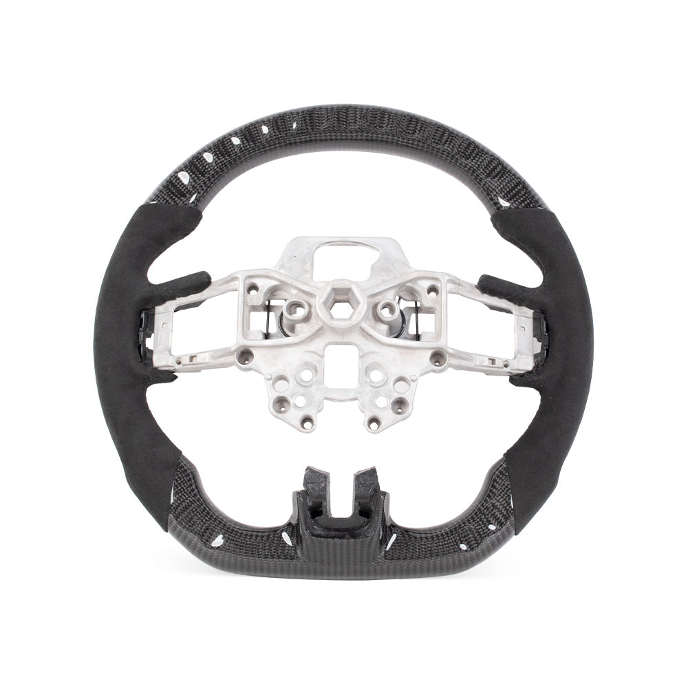 D-CARBON 2018 FORD MUSTANG IN GLOSS STEERING WHEEL WITH LED RACE DISPLAY & ALCANTARA GRIP