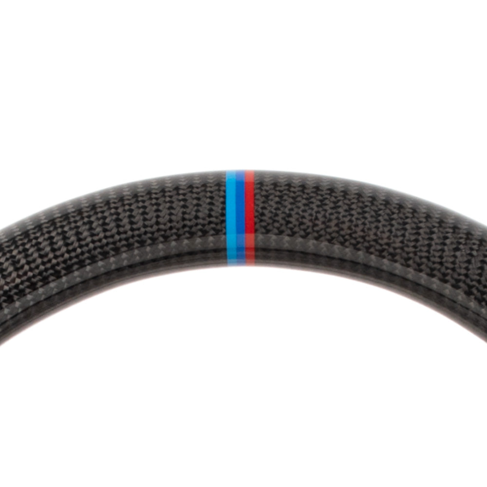D-CARBON BMW F Series Flat-Bottom Steering Wheel | Gloss Carbon Fiber & Leather