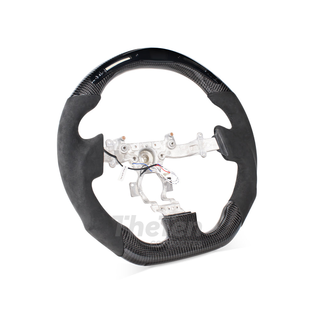 D-CARBON NISSAN GTR 2007-2016 CARBON FIBER ALCANTARA STEERING WHEEL WITH LED RACE DISPLAY