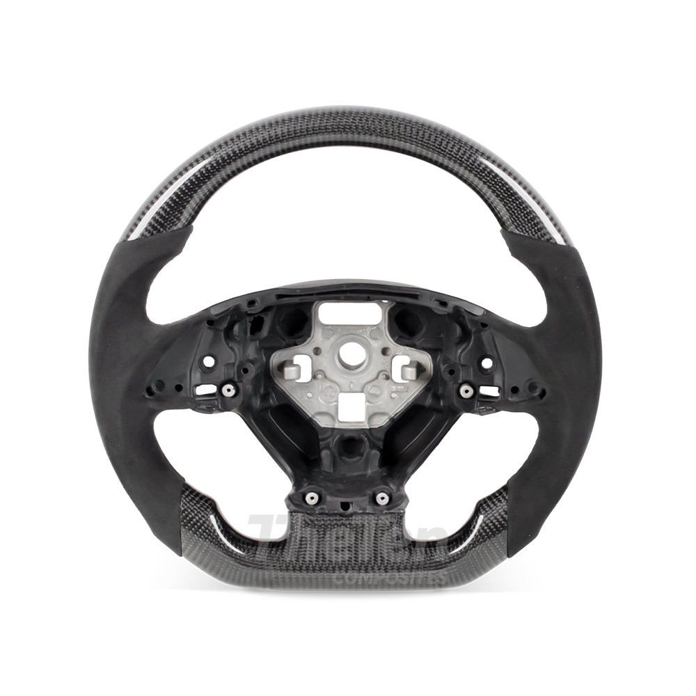 2014–2019 Corvette C7 Flat-Bottom Steering Wheel – Gloss Carbon Fiber & Alcantara
