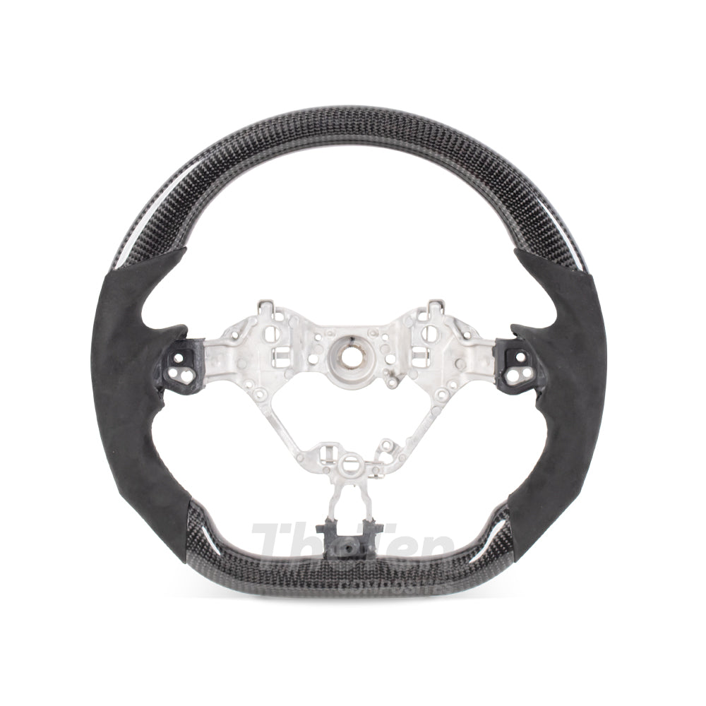 D-CARBON 2016+ TOYOTA 86 SUBARU BRZ FLAT BOTTOM STEERING WHEEL IN GLOSS CARBON & ALCANTARA