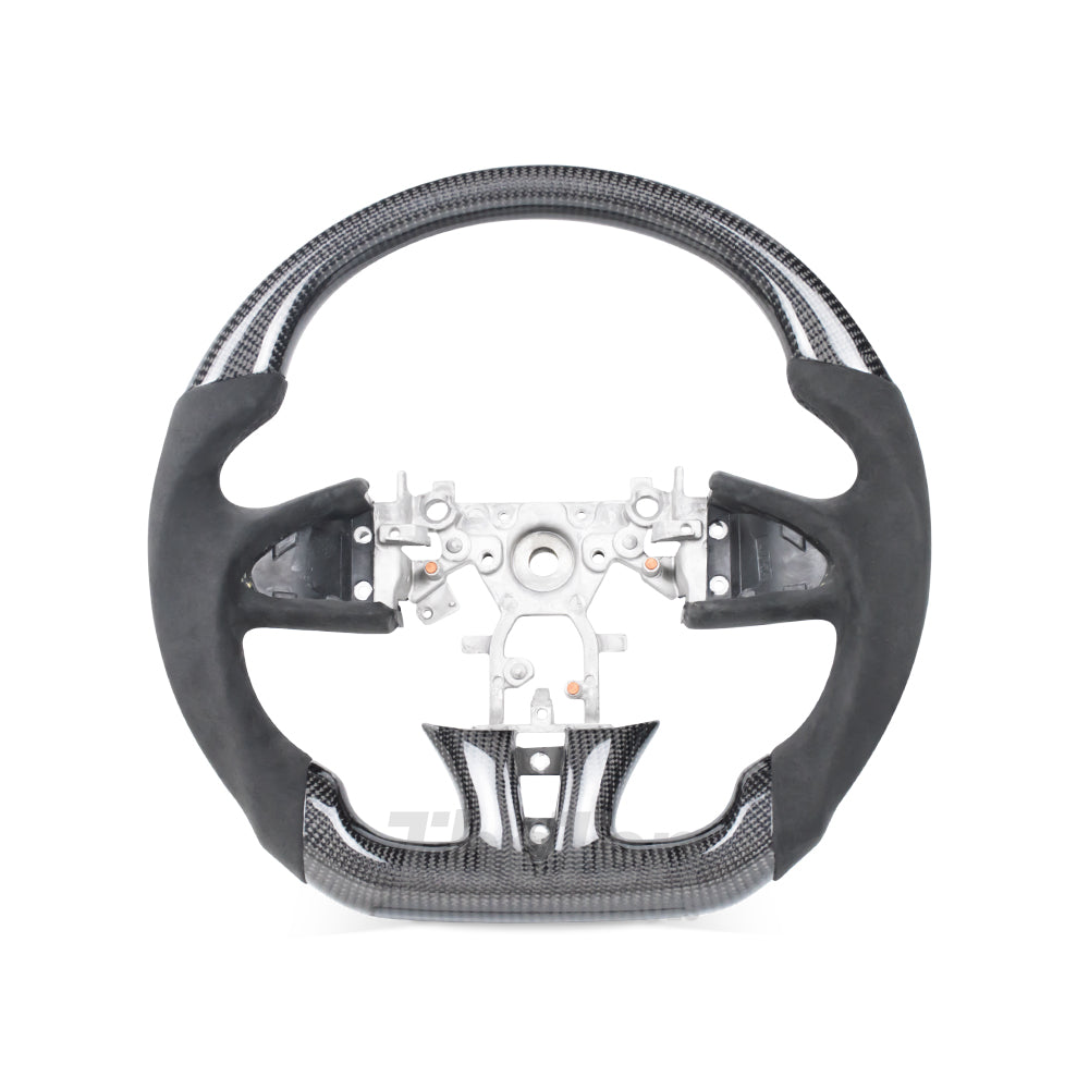 D-CARBON INFINITI Q50 2014-2023 GLOSSY CARBON FIBER ALCANTARA STEERING WHEEL