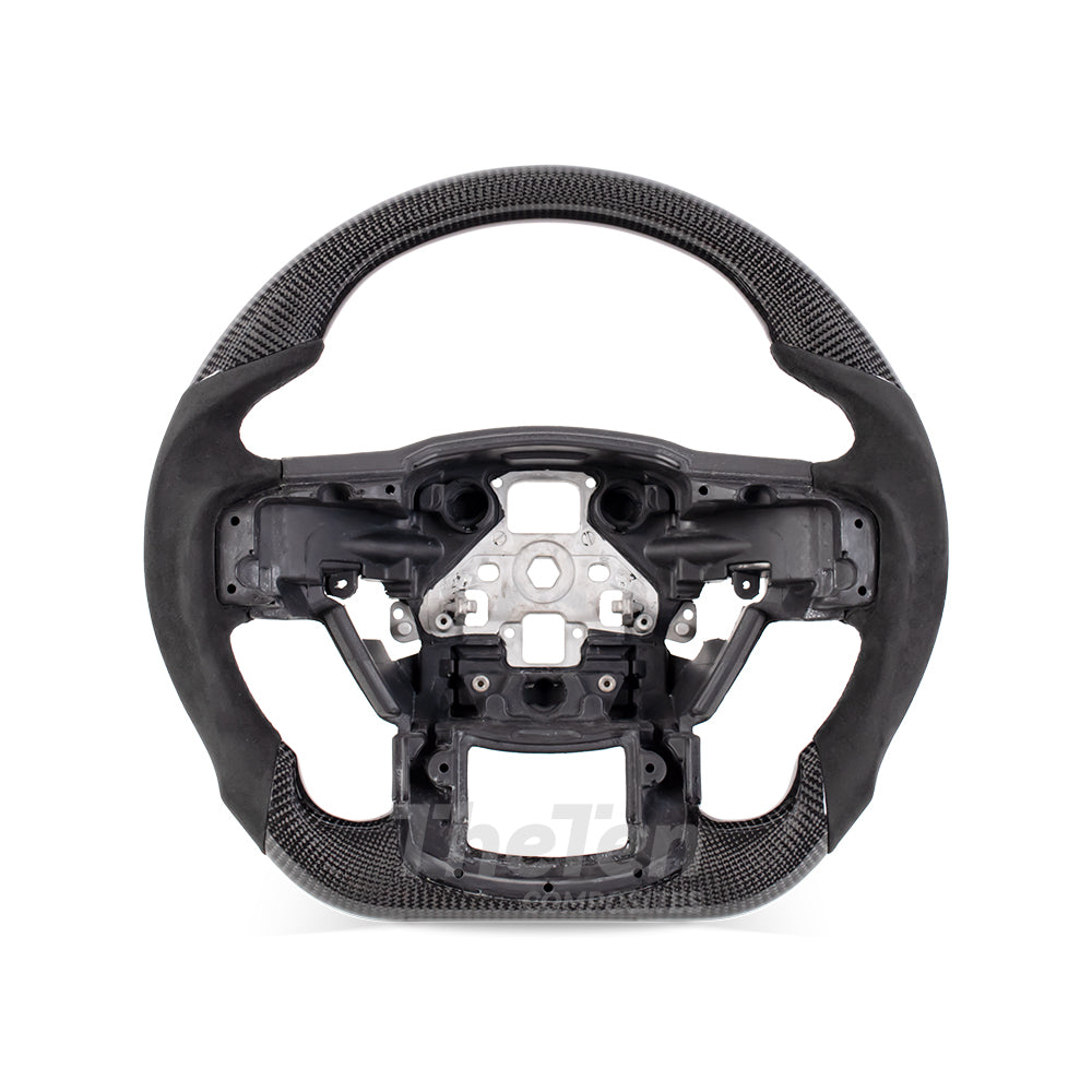 D-CARBON 2015-2020 FORD F150 Raptor II GLOSS CARBON FIBER & ALCANTARA STEERING WHEEL