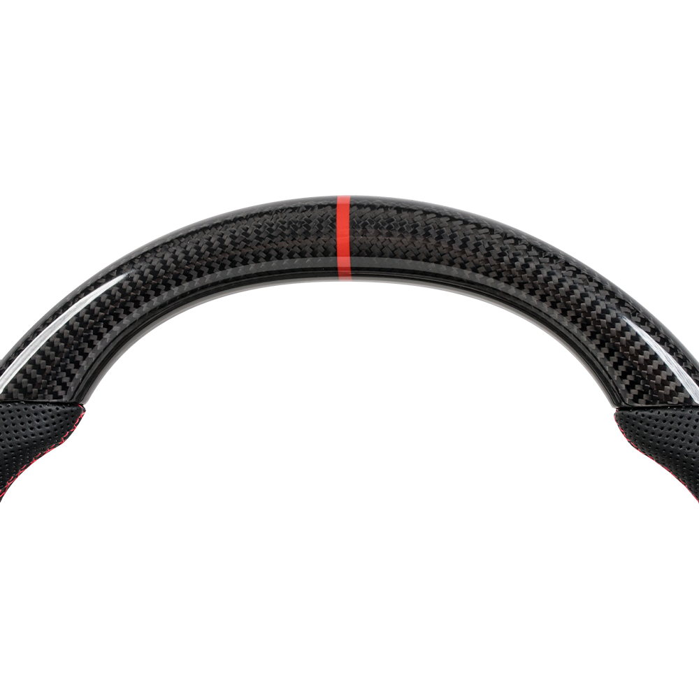 D-CARBON 2015–2017 Ford Mustang Carbon Fiber & Perforated Leather Steering Wheel