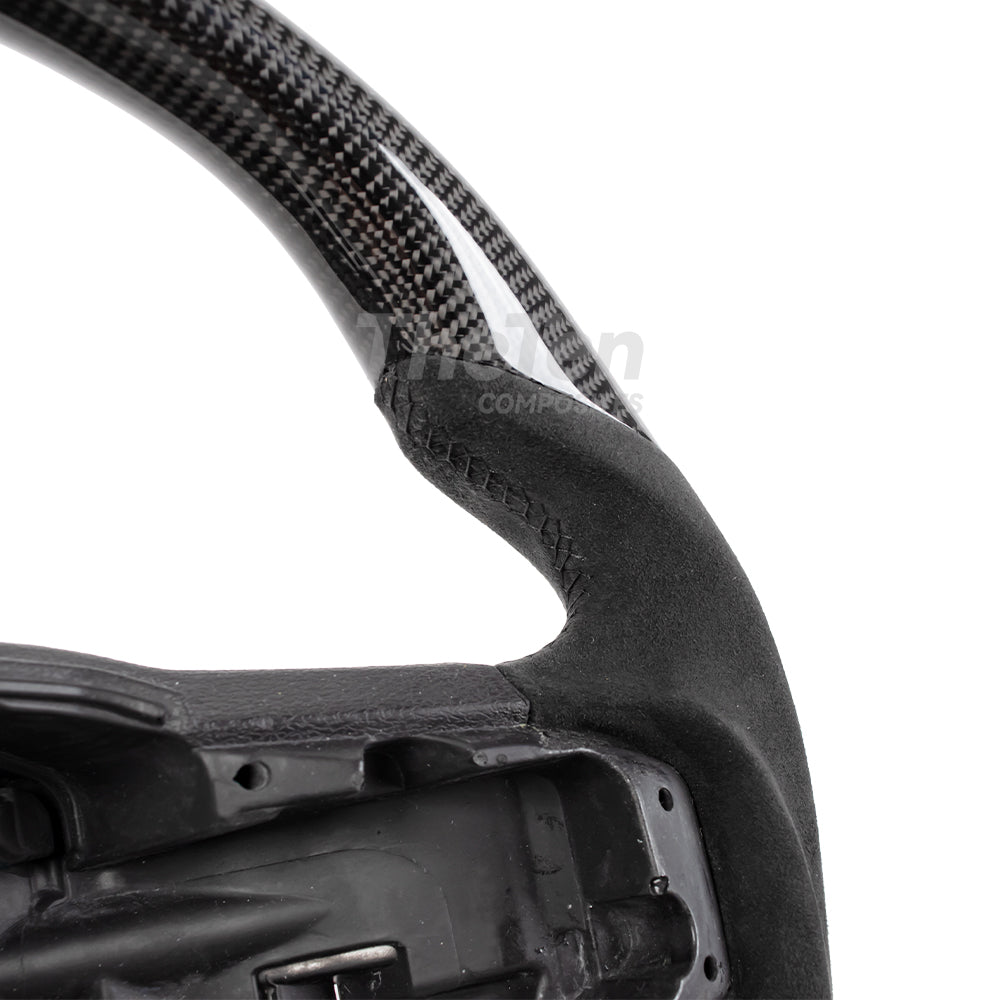 D-CARBON 2015-2020 FORD F150 Raptor II GLOSS CARBON FIBER & ALCANTARA STEERING WHEEL