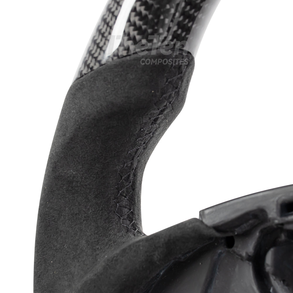 2014–2019 Corvette C7 Flat-Bottom Steering Wheel – Gloss Carbon Fiber & Alcantara