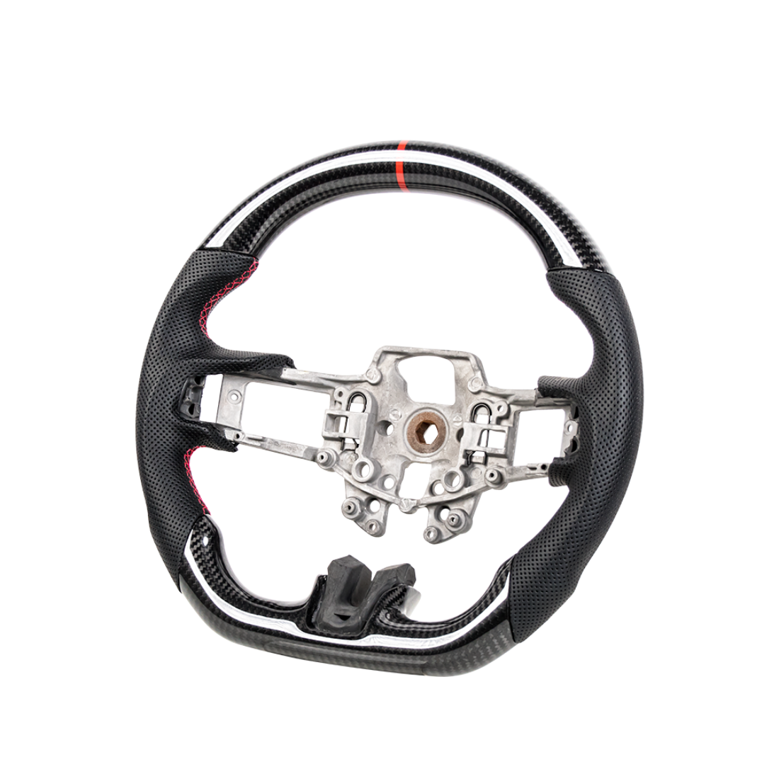 D-CARBON 2015–2017 Ford Mustang Carbon Fiber & Perforated Leather Steering Wheel