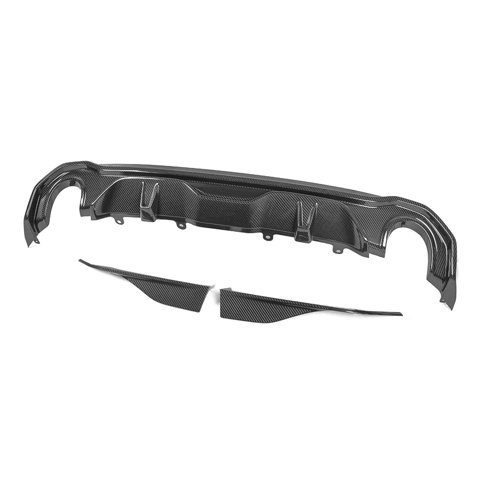 SOOQOO BMW 4 Series G26 SQ Style Carbon Fiber Diffuser 2 Sides 1 Tip