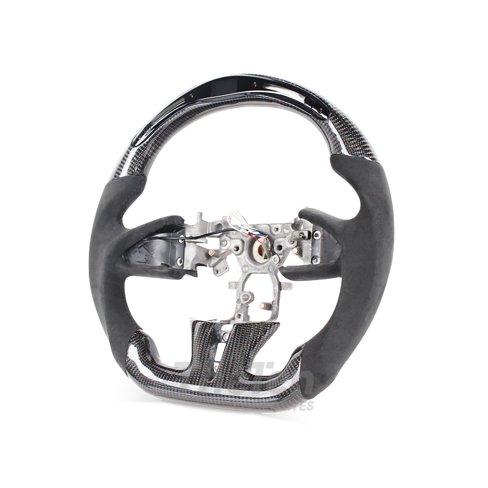 D-CARBON INFINITI Q50 CARBON FIBER ALCANTARA STEERING WHEEL WITH LED RACING STRIPE