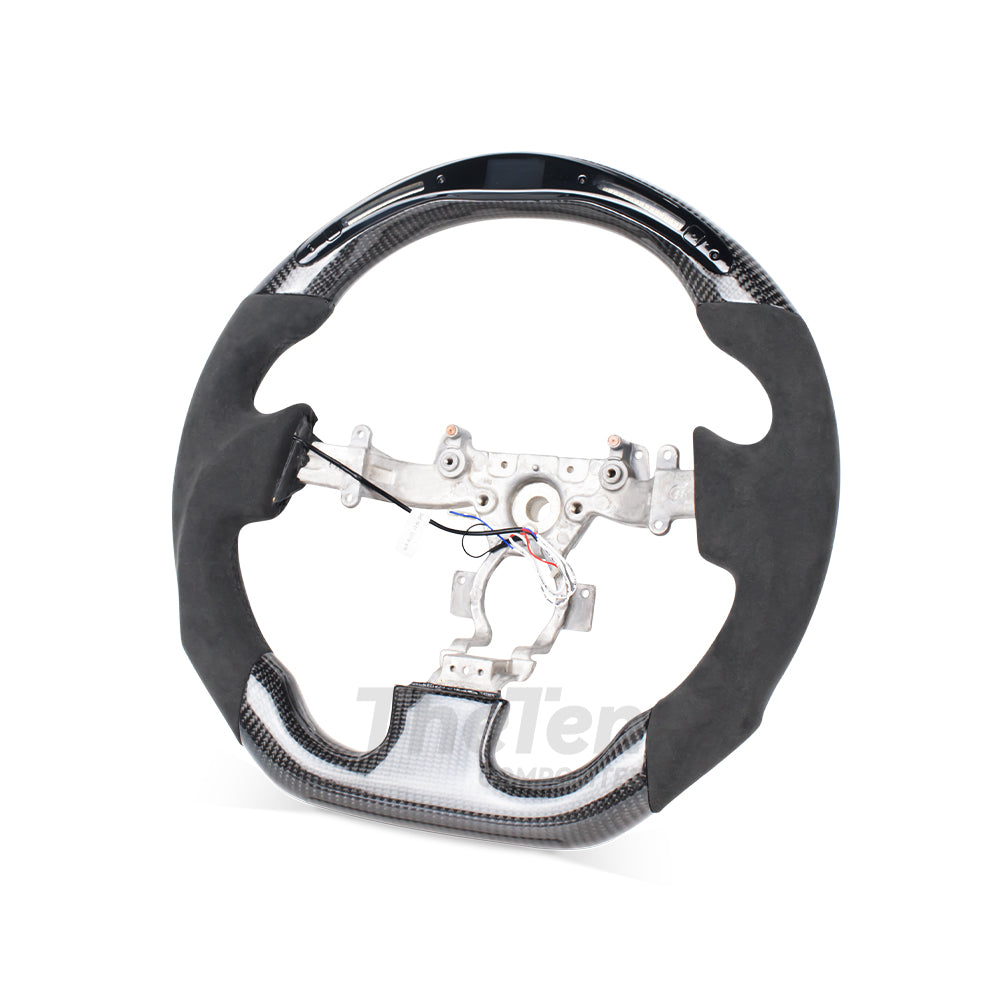 D-CARBON NISSAN GTR 2007-2016 CARBON FIBER ALCANTARA STEERING WHEEL WITH LED RACE DISPLAY