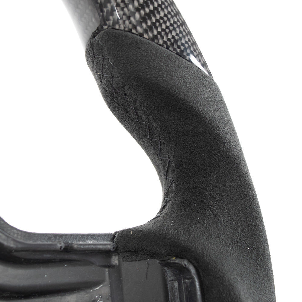 D-CARBON 2021-2024 FORD F150 Raptor III IN GLOSS CARBON FIBER STEERING WHEEL WITH LED RACE DISPLAY & ALCANTARA GRIP