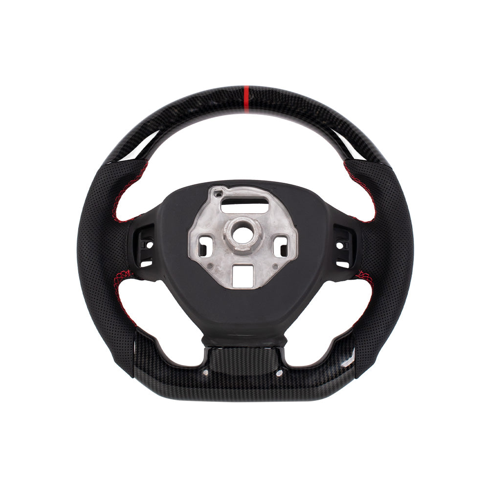 2014–2019 Corvette C7 Flat Bottom Steering Wheel - WTP Carbon Fiber & Perforated Nappa Leather