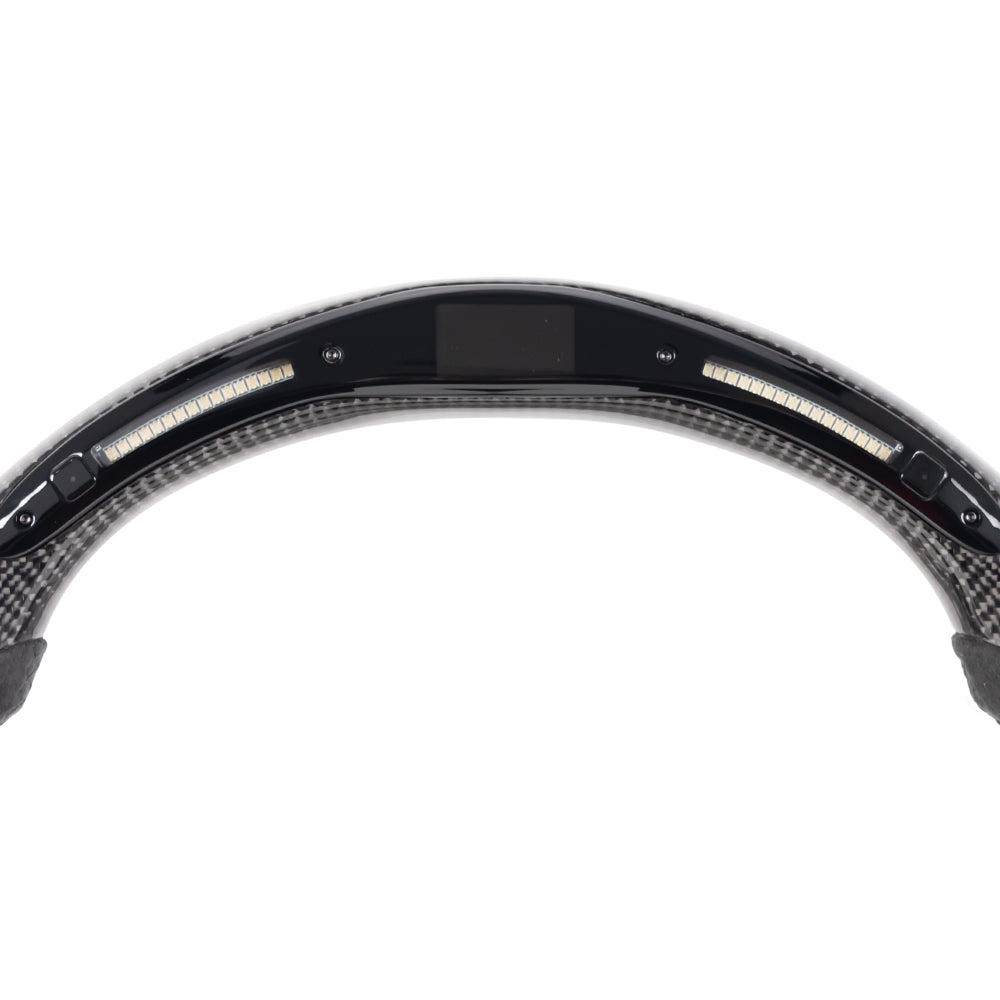 D-CARBON 2018+ Jeep Wrangler JL Steering Wheel In Gloss Carbon Fiber & Alcantara Grip With LED RACE DISPLAY