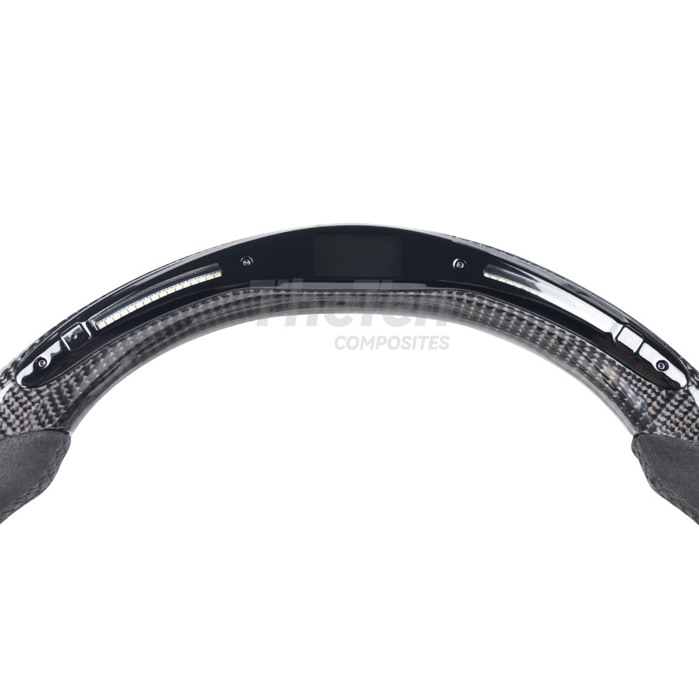 D-CARBON INFINITI Q60 CARBON FIBER ALCANTARA STEERING WHEEL WITH LED RACING STRIPE