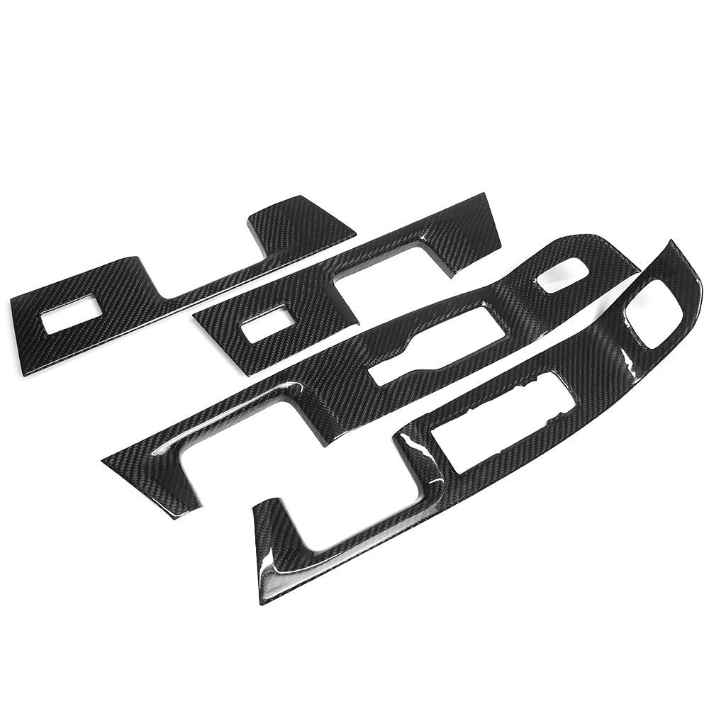THETEN 2021-2024 FORD F150 RAPTOR ADHESIVE GLOSSY CARBON FIBER WINDOW LIFT PANEL 4-PIECE SET