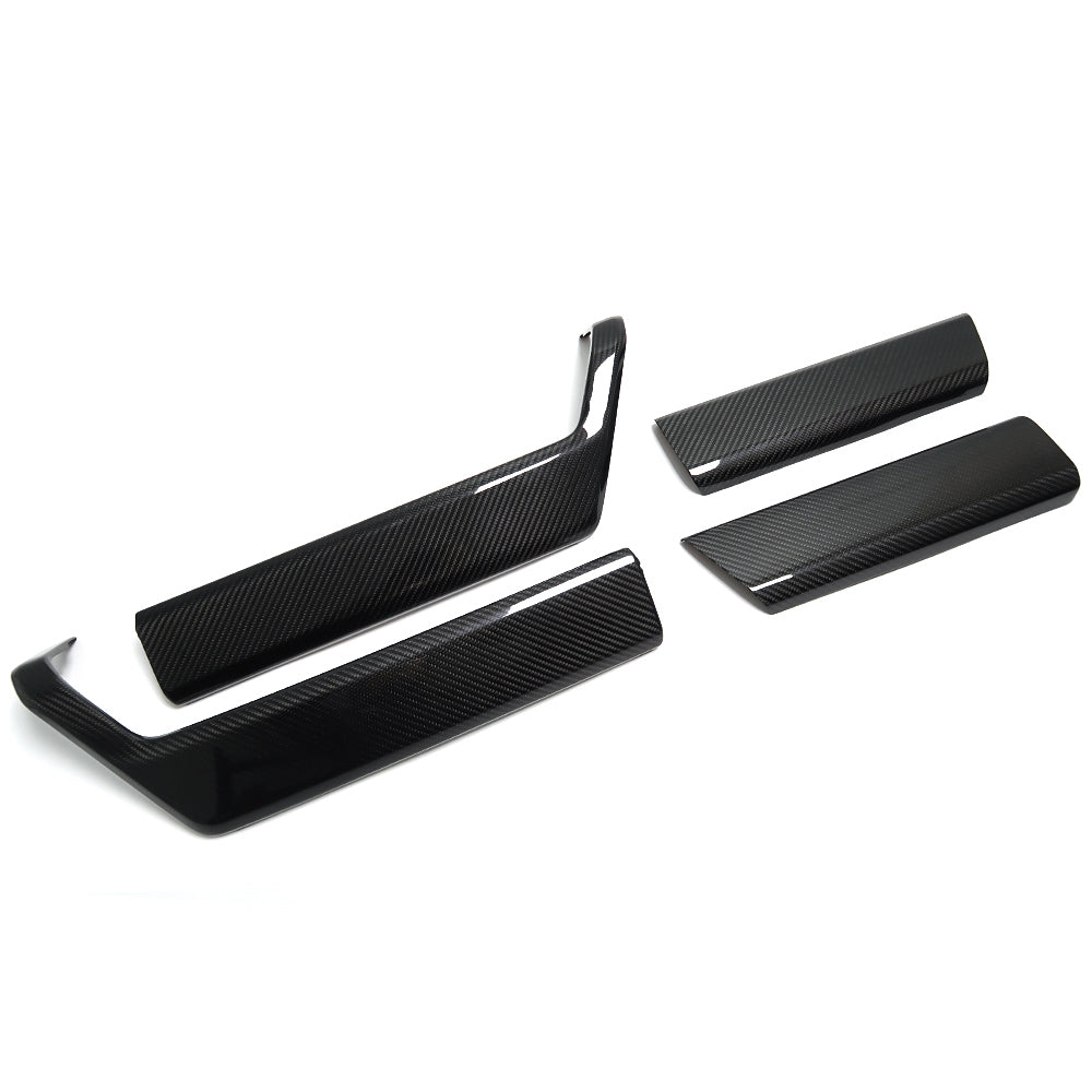THETEN 2021-2024 FORD F150 RAPTOR ADHESIVE GLOSSY CARBON FIBER INTERIOR DOOR ARMREST FRAME 4-PIECE SET