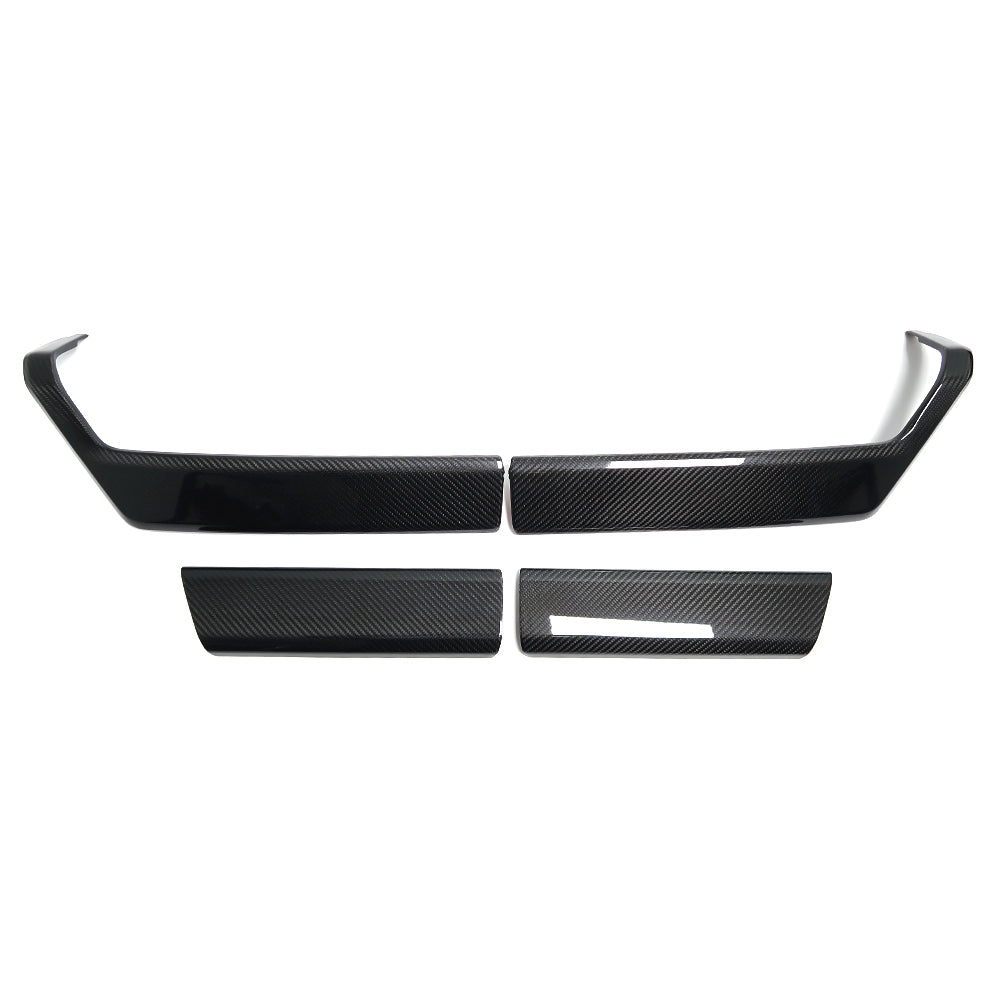 THETEN 2021-2024 FORD F150 RAPTOR ADHESIVE GLOSSY CARBON FIBER INTERIOR DOOR ARMREST FRAME 4-PIECE SET