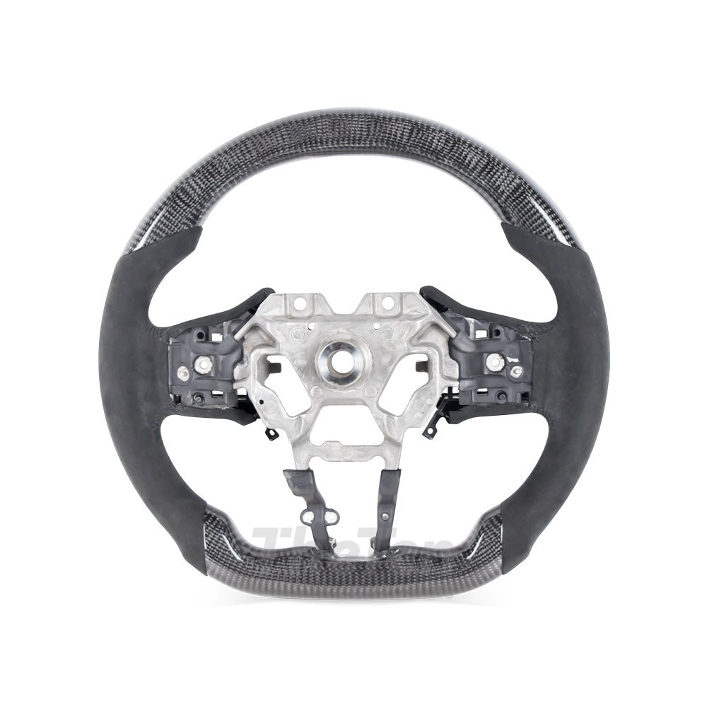 D-CARBON INFINITI Q60 CARBON FIBER ALCANTARA STEERING WHEEL WITH LED RACING STRIPE