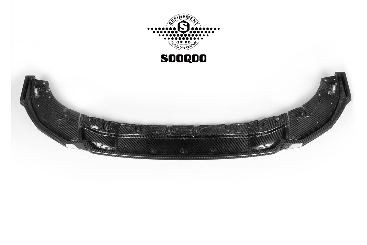 SOOQOO BMW G42 Dry Carbon Fiber Front Bumper Lip For 2022+ 2 Series