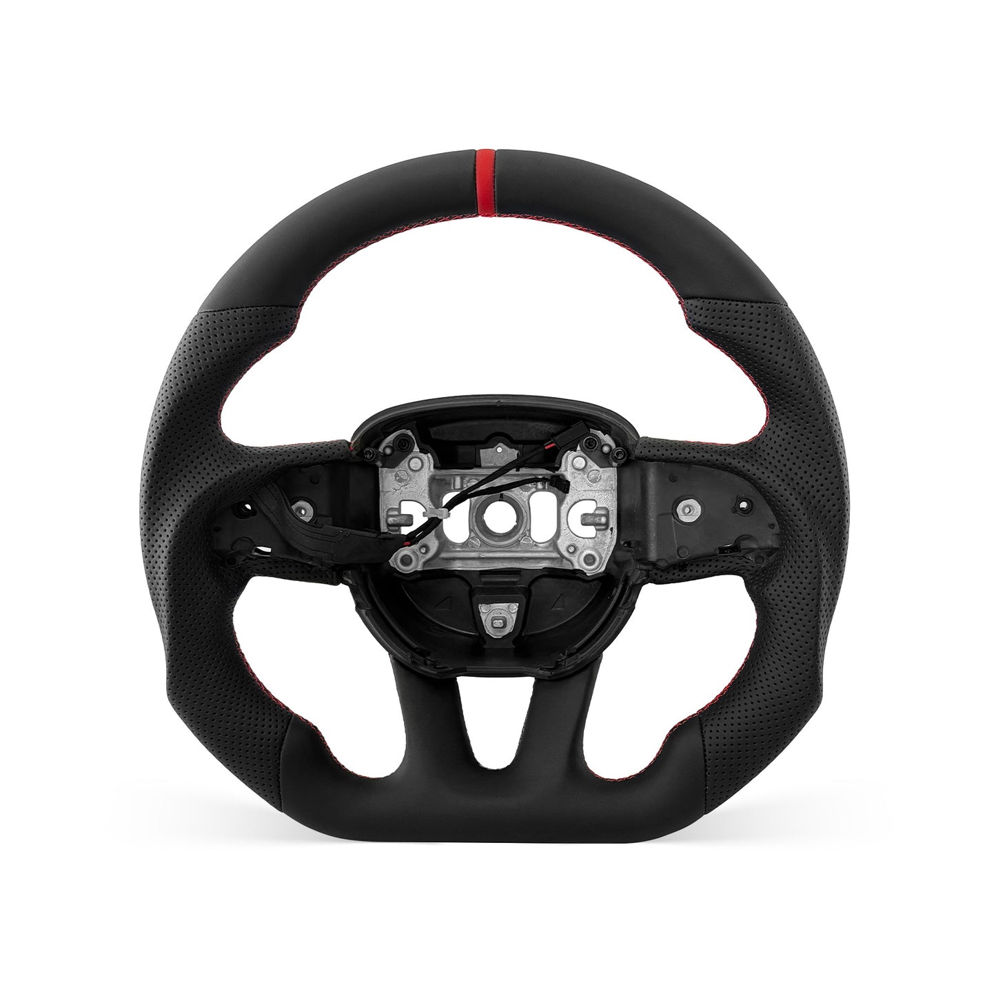 DODGE Challenger 2015-2026 steering wheel, Style 03 · Full Leather · Perforated Leather · Heated · With Paddle Opening