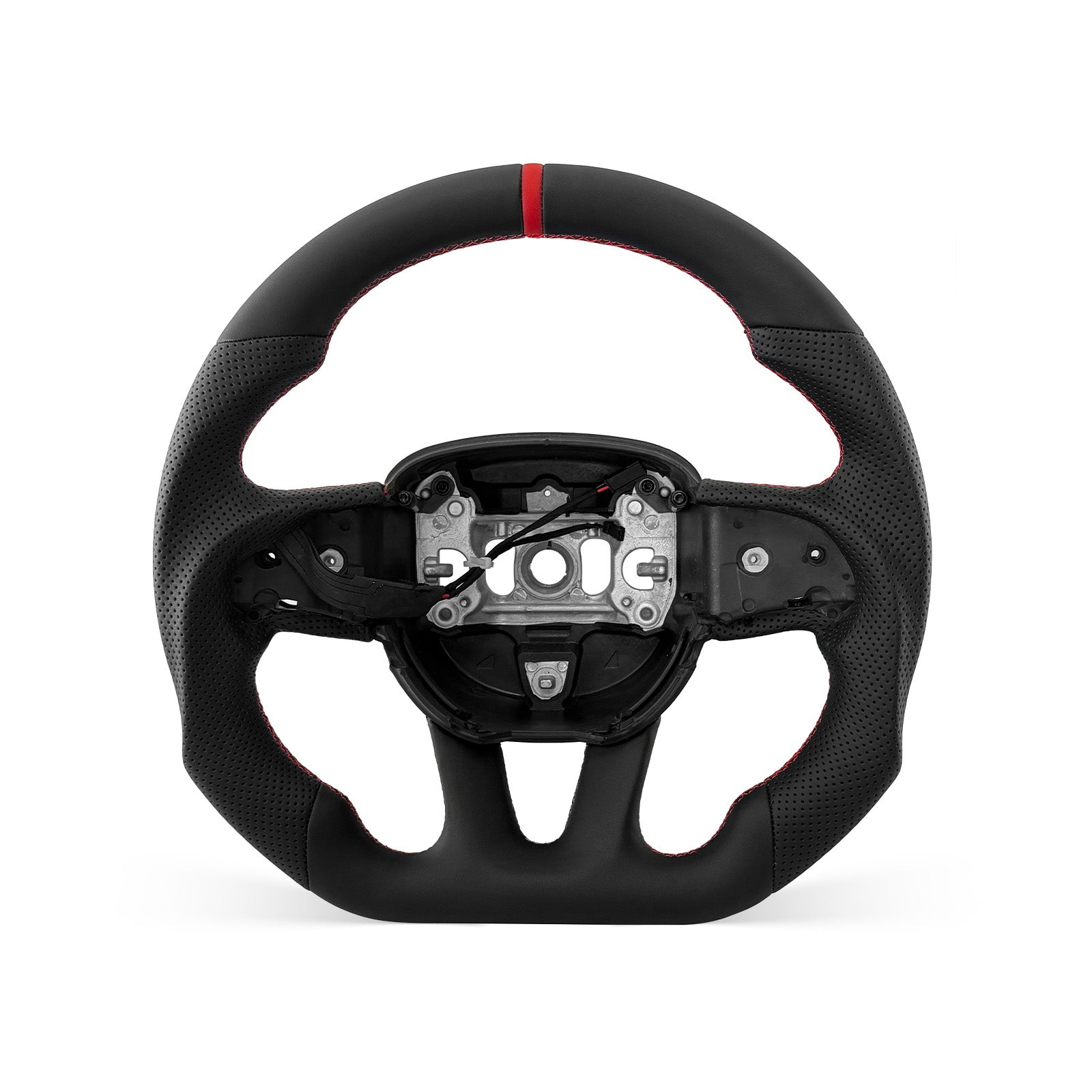 DODGE Challenger 2015-2026 steering wheel, Style 03 · Full Leather · Perforated Leather · Heated · With Paddle Opening