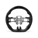 Mustang 2015-2017 steering wheel, Style 01 · 3K Gloss Carbon Fiber · Perforated Leather · LED · Universal Paddle Compatibility