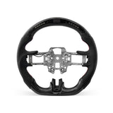 Mustang 2018-2023 steering wheel, Style 01 · 3K Gloss Carbon Fiber · Perforated Leather · LED · Universal Paddle Compatibility