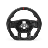 Ford F-150 2015-2020 steering wheel, Style 02 · 3K Gloss Carbon Fiber · Perforated Leather · Without Paddle Opening