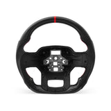 Ford F-150 2015-2020 steering wheel, Style 03 · 3K Gloss Carbon Fiber · Perforated Leather · Without Paddle Opening