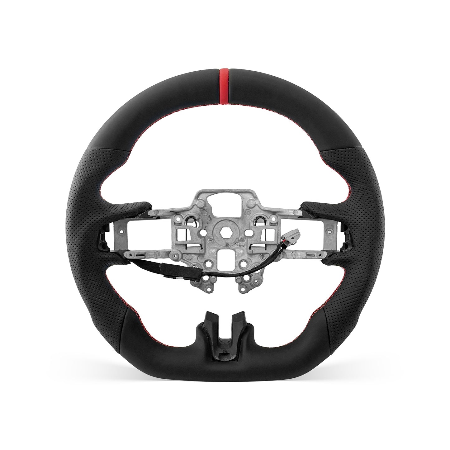 Mustang 2018-2023 steering wheel, Style 04 · Full Leather · Perforated Leather · Heated · Universal Paddle Compatibility