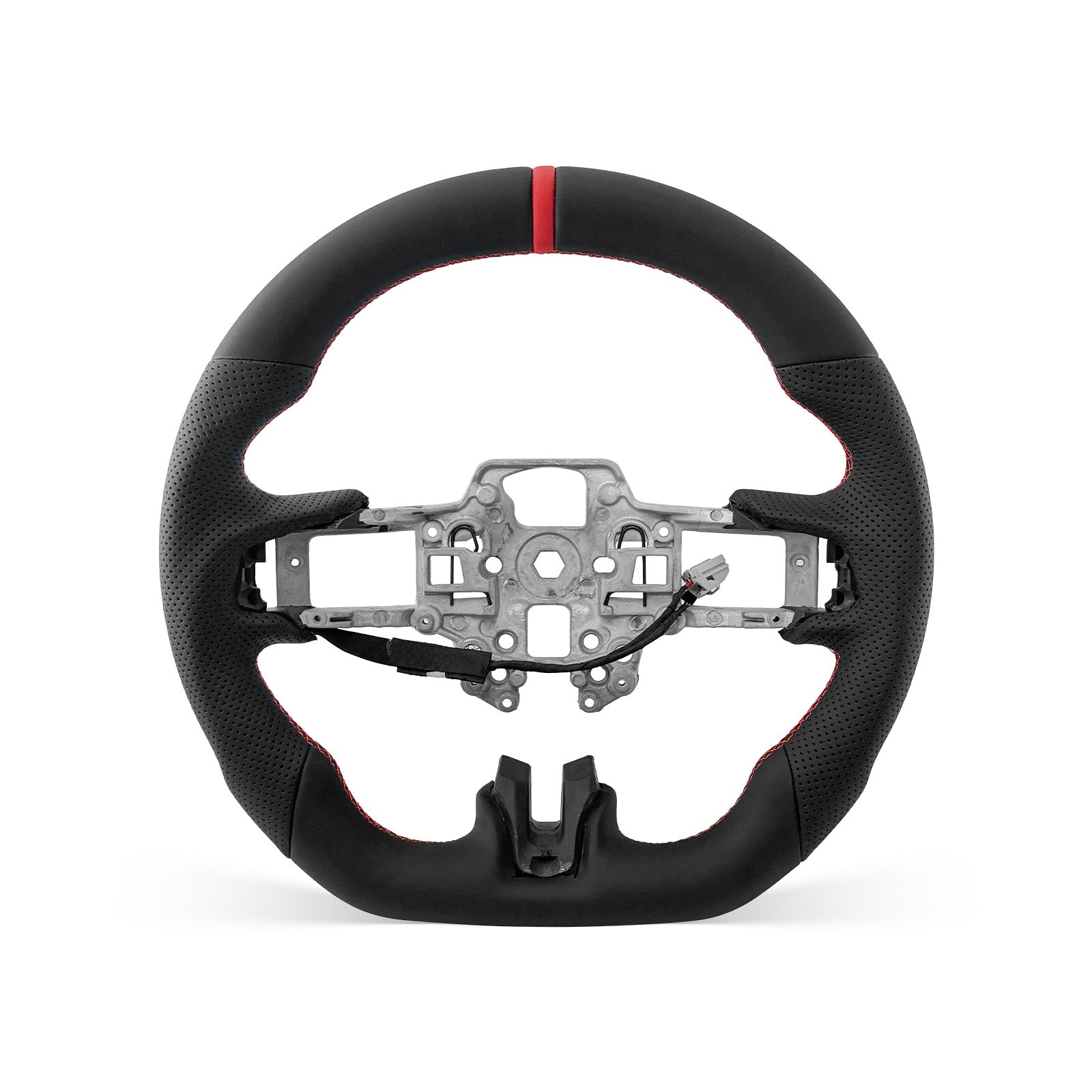 Mustang 2018-2023 steering wheel, Style 04 · Full Leather · Perforated Leather · Heated · Universal Paddle Compatibility