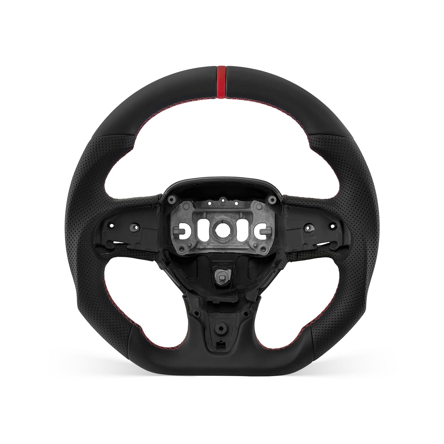 Chrysler 300C 2015-2023 steering wheel, Style 01 · Full Leather · Perforated Leather · With Paddle Opening