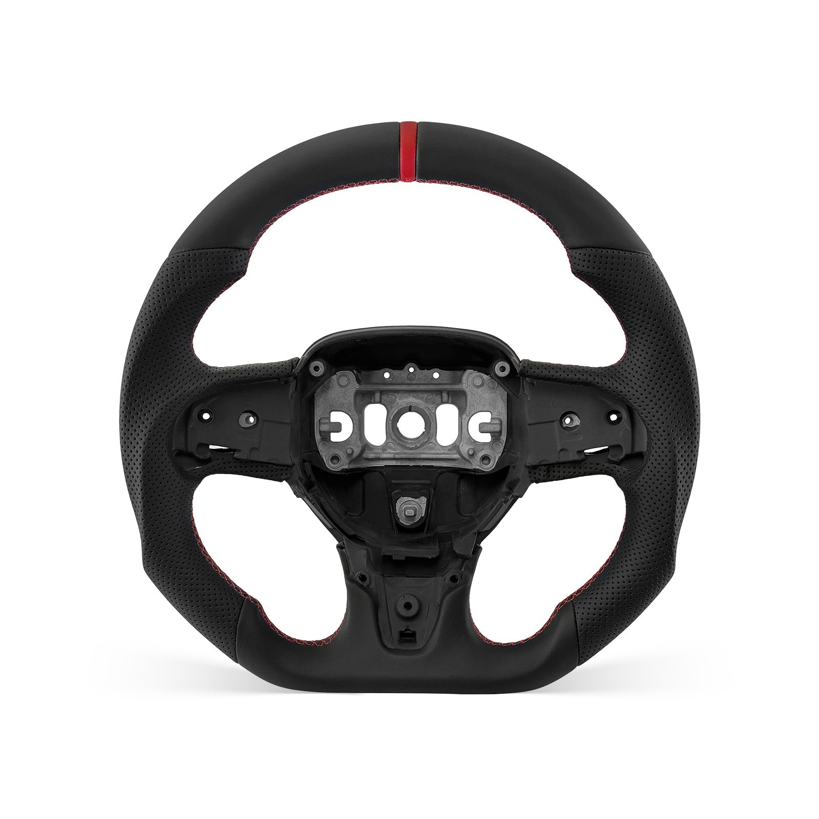 Chrysler 300C 2015-2023 steering wheel, Style 01 · Full Leather · Perforated Leather · With Paddle Opening