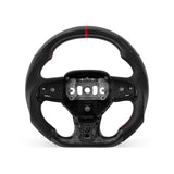 Chrysler 300C 2015-2023 steering wheel, Style 02 · 3K Gloss Carbon Fiber · Perforated Leather · With Paddle Opening