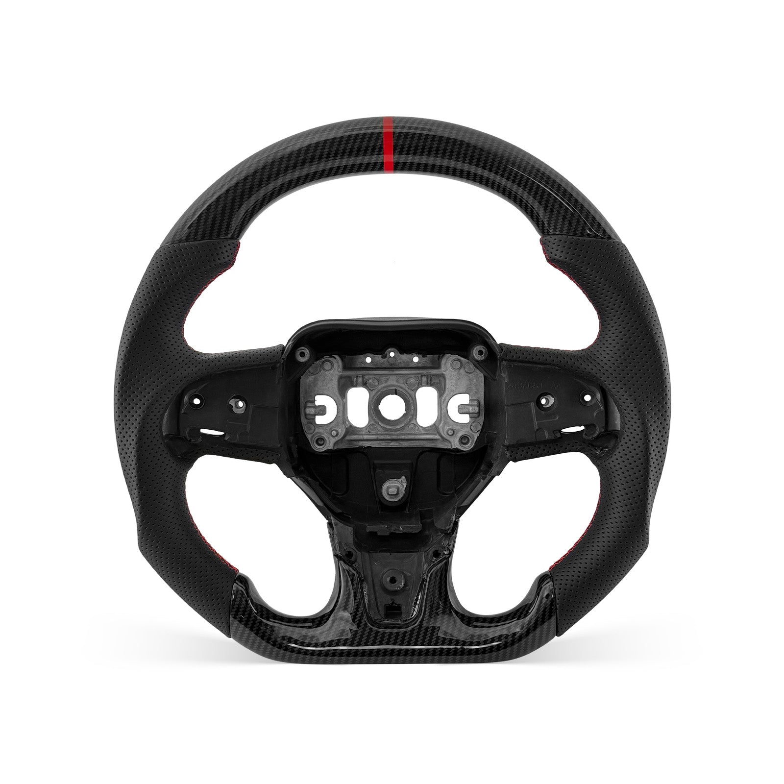 Chrysler 300C 2015-2023 steering wheel, Style 03 · HYDRO-DIP · Perforated Leather · With Paddle Opening