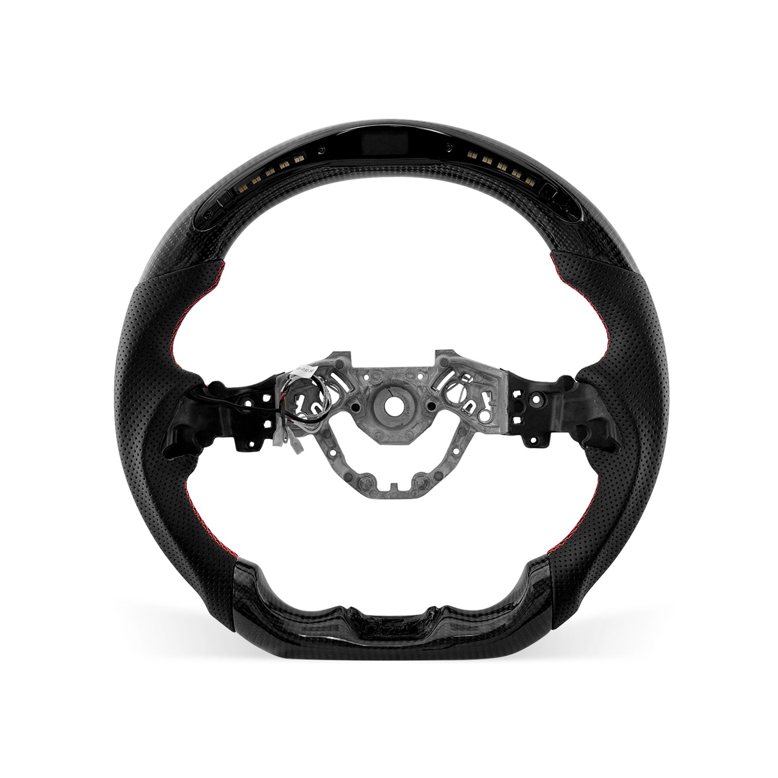 Nissan 400Z 2023-2026 steering wheel, Style 03 · 3K Gloss Carbon Fiber · Perforated Leather · LED · Universal Paddle Compatibility