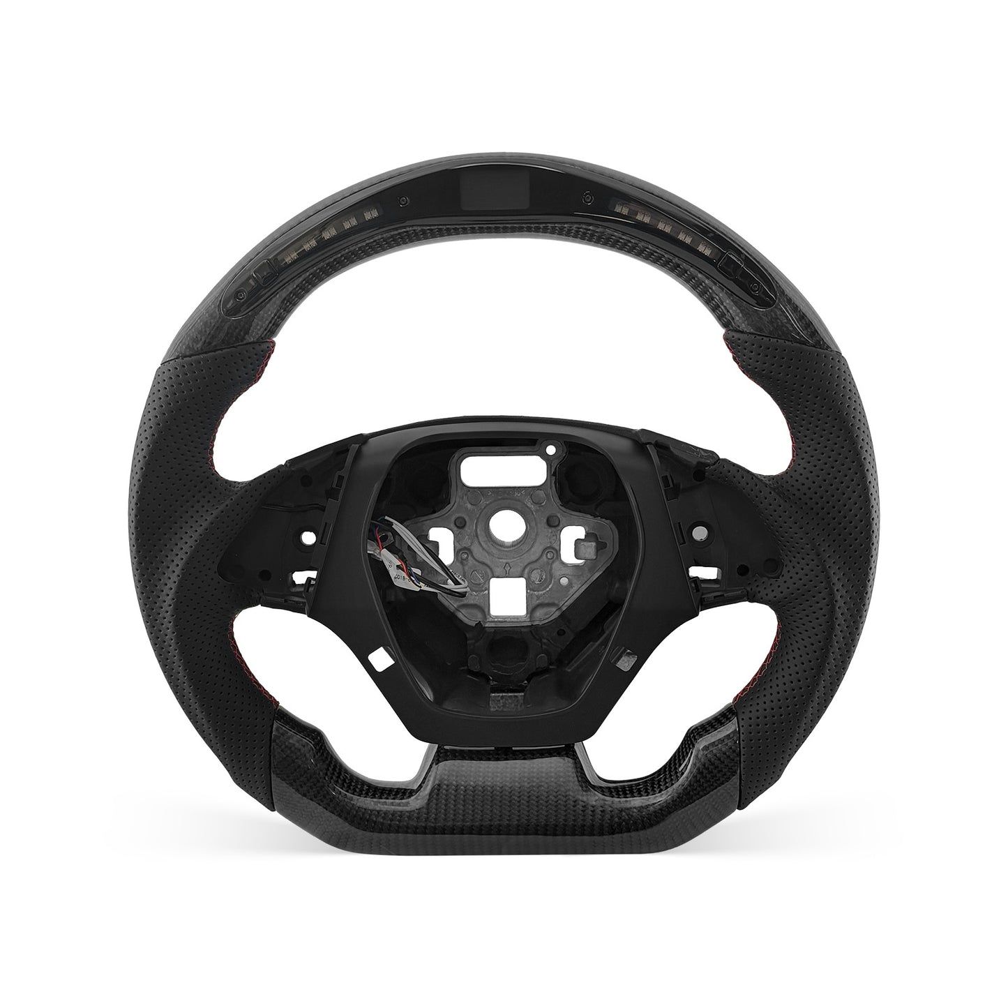 CHEVROLET Camaro 2016-2026 steering wheel, Style 01 · 3K Gloss Carbon Fiber · Perforated Leather · LED · With Paddle Opening